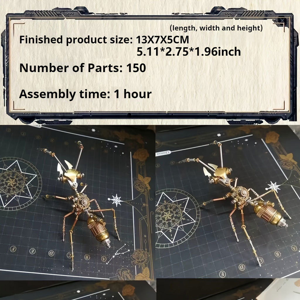 Steampunk Mechanical Ant Metal Assembly Puzzle