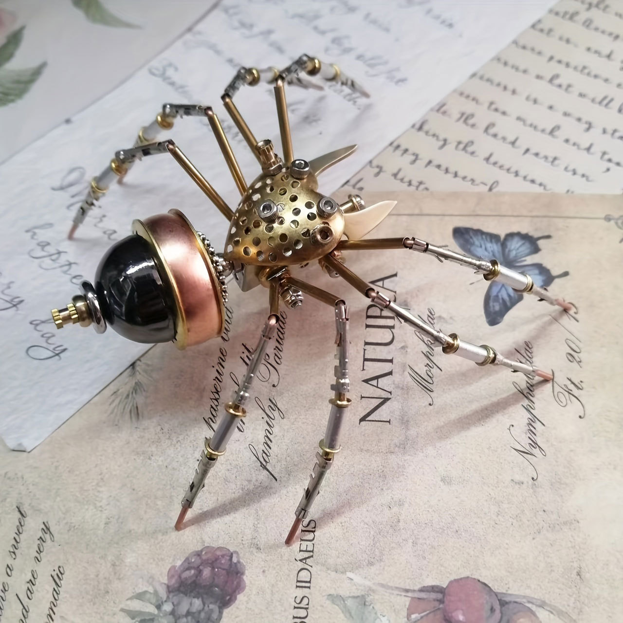 3D Metal Puzzle Mechanical Jumping Spider Steampunk