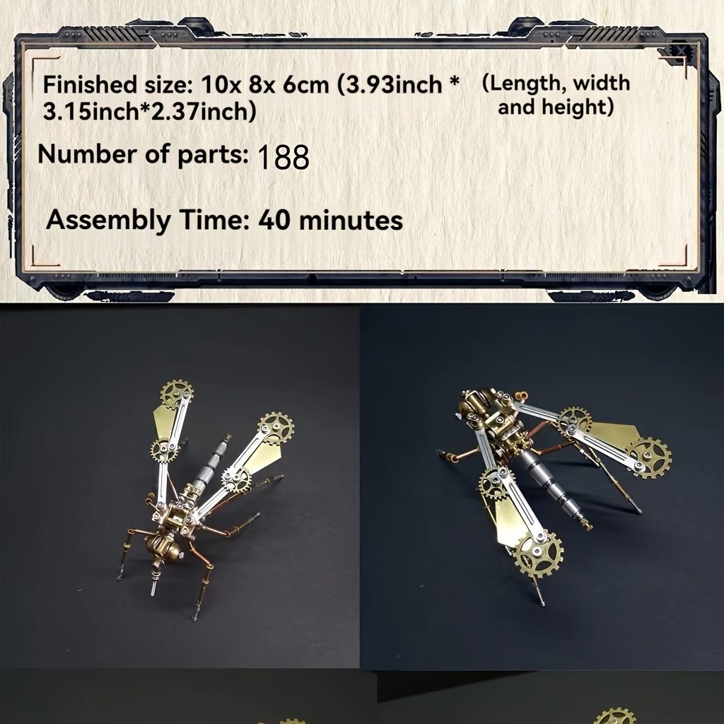 Steampunk Mechanical Mosquito Metal Puzzle