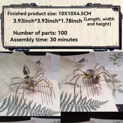3D Metal Puzzle Spider Watch Movement DIY Kit