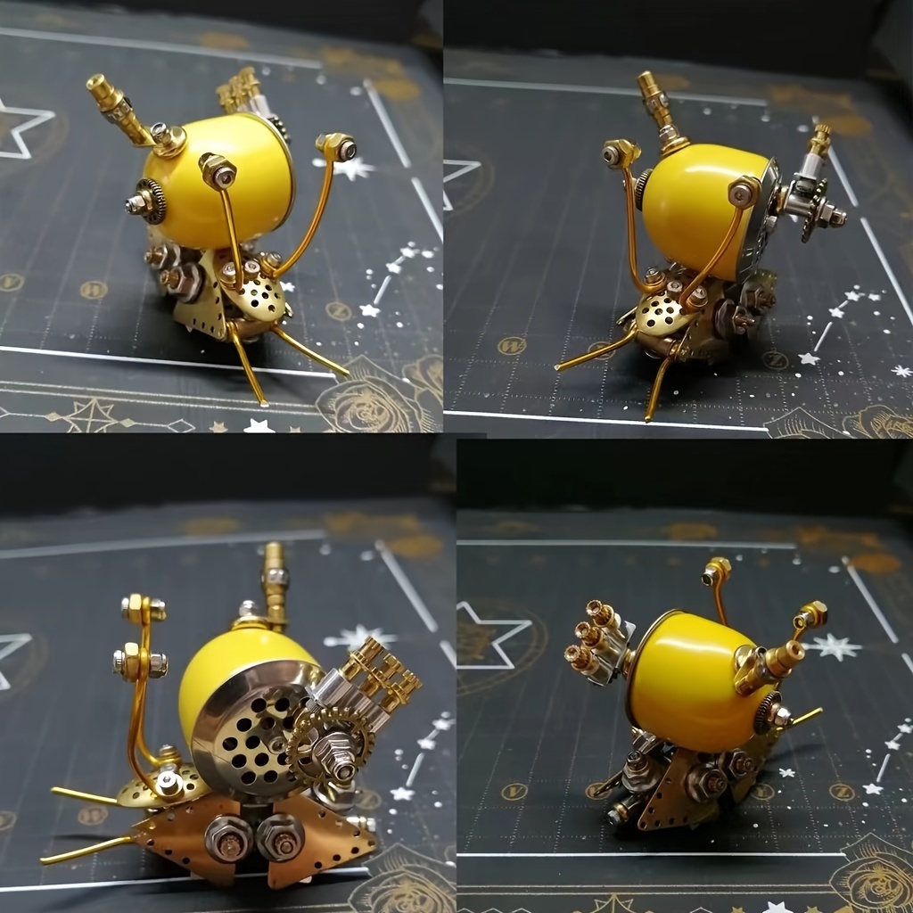 Orange DIY Steampunk Snail Metal Model Kit