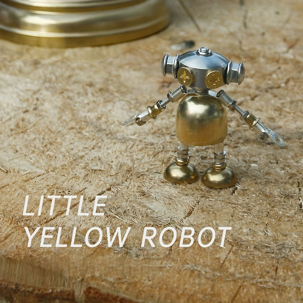 3D Metal Puzzle Little Yellow Robot Handcrafted Model