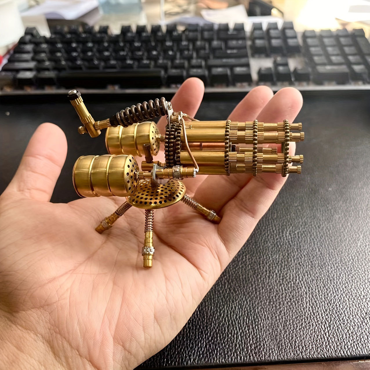 3D Metal Puzzle Rotatable Gatling Gun Metal Ornament