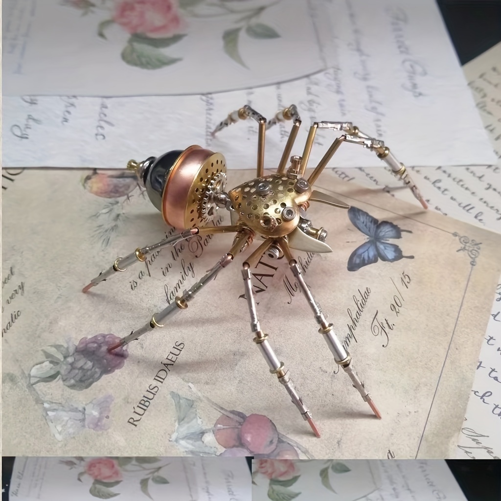 3D Metal Puzzle Mechanical Jumping Spider Steampunk