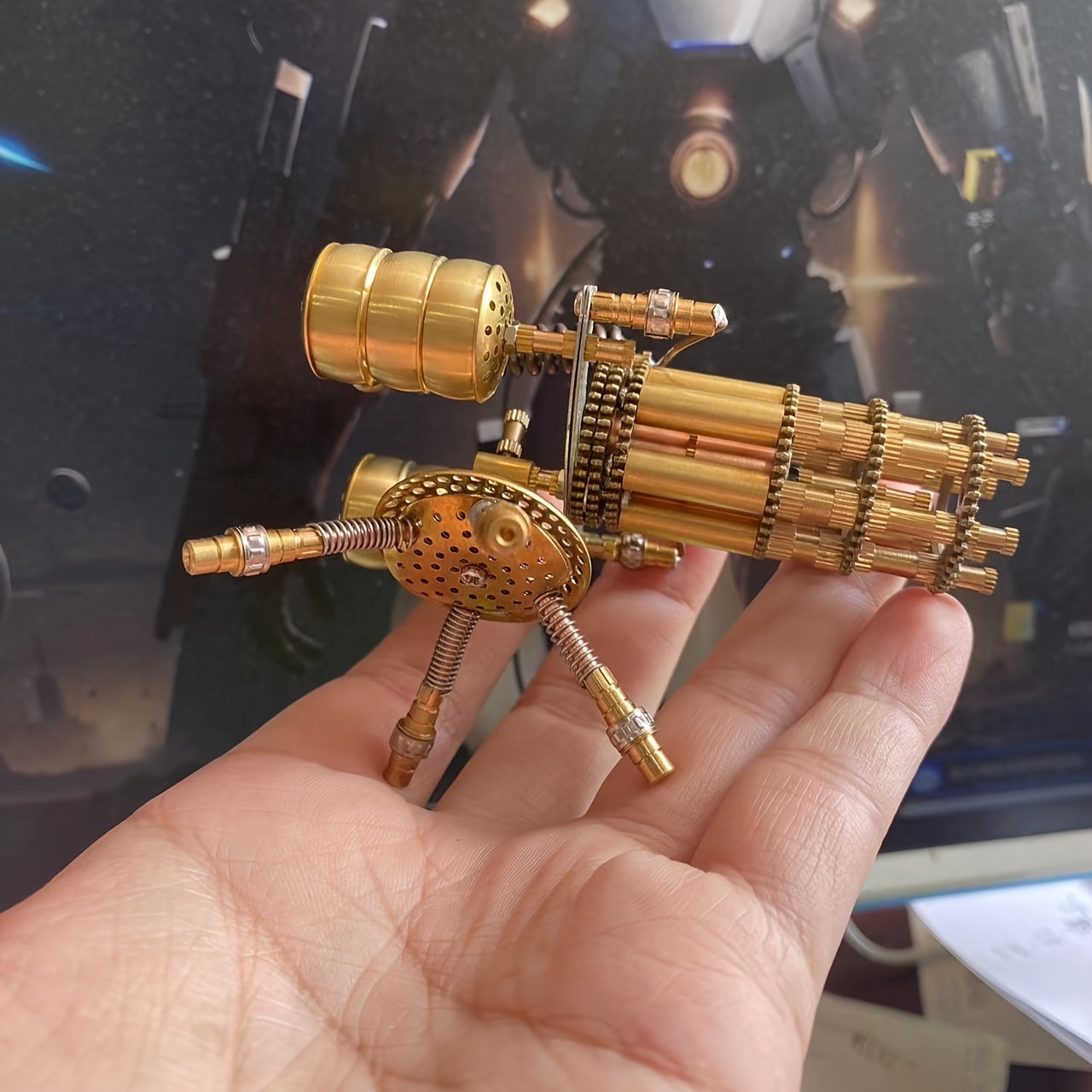 3D Metal Puzzle Rotatable Gatling Gun Metal Ornament