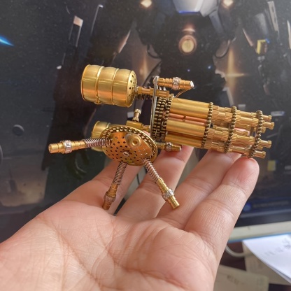 3D Metal Puzzle Rotatable Gatling Gun Metal Ornament