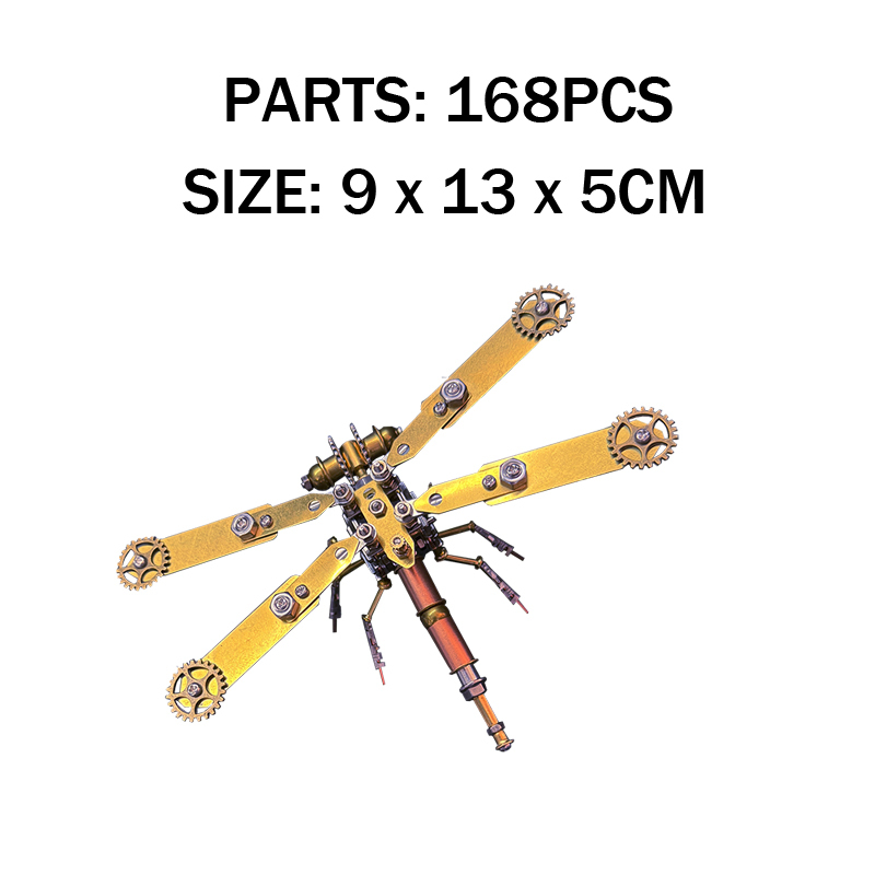 3D Dragonfly Metal Puzzle Toy STEM DIY Bug Model Kit