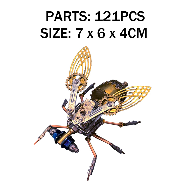 3D Fruit Fly Metal Puzzle Toy STEM DIY Bug Model Kit