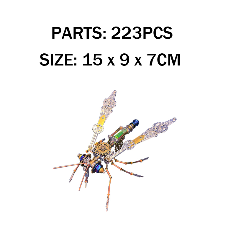 STEM DIY Puzzle Steampunk Insect with Dynamic Wing Gears