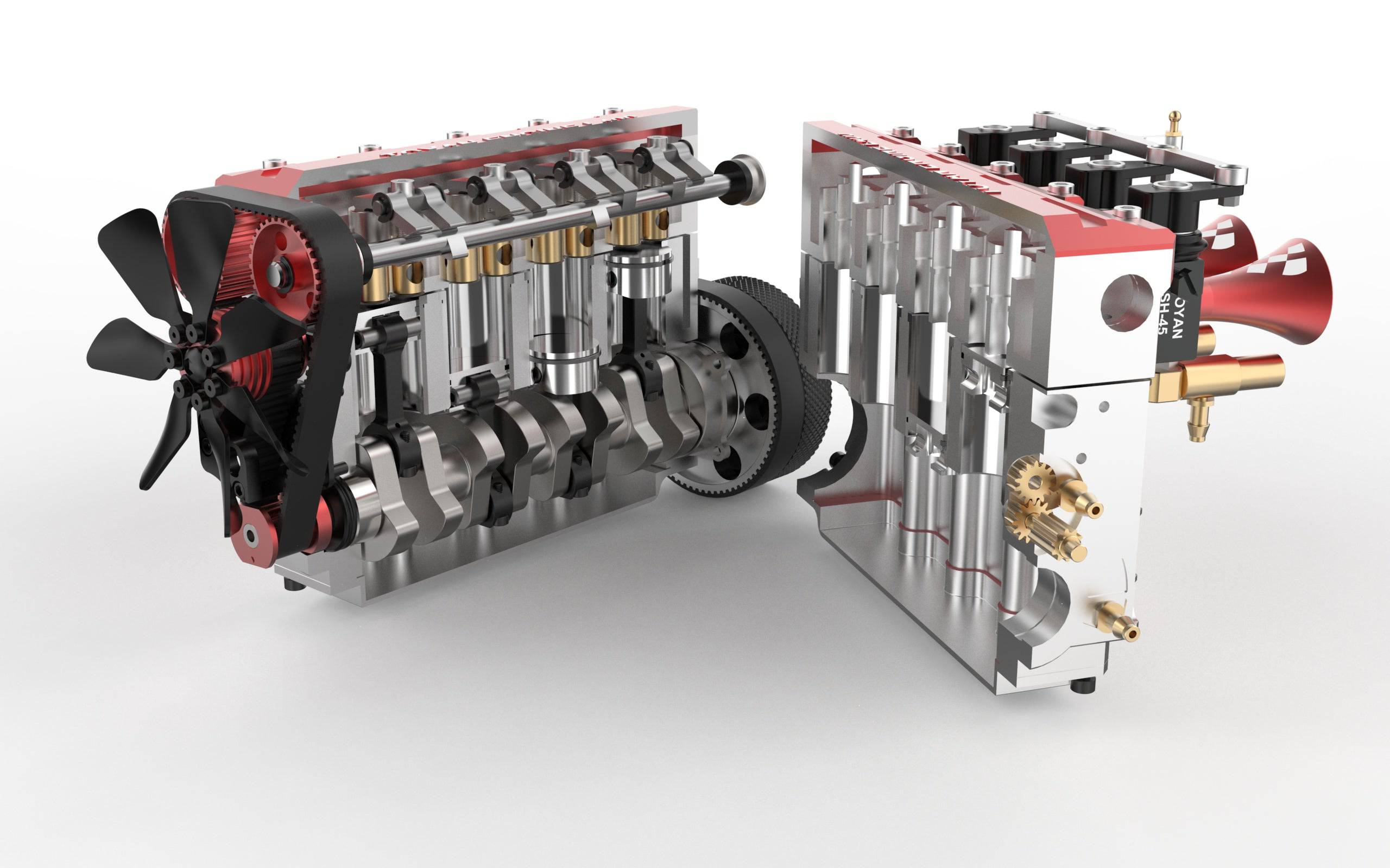 TOYAN FS-L400 14cc Inline 4 Cylinder 4 Stroke Nitro Engine DIY Assembly Kit-helloworld7