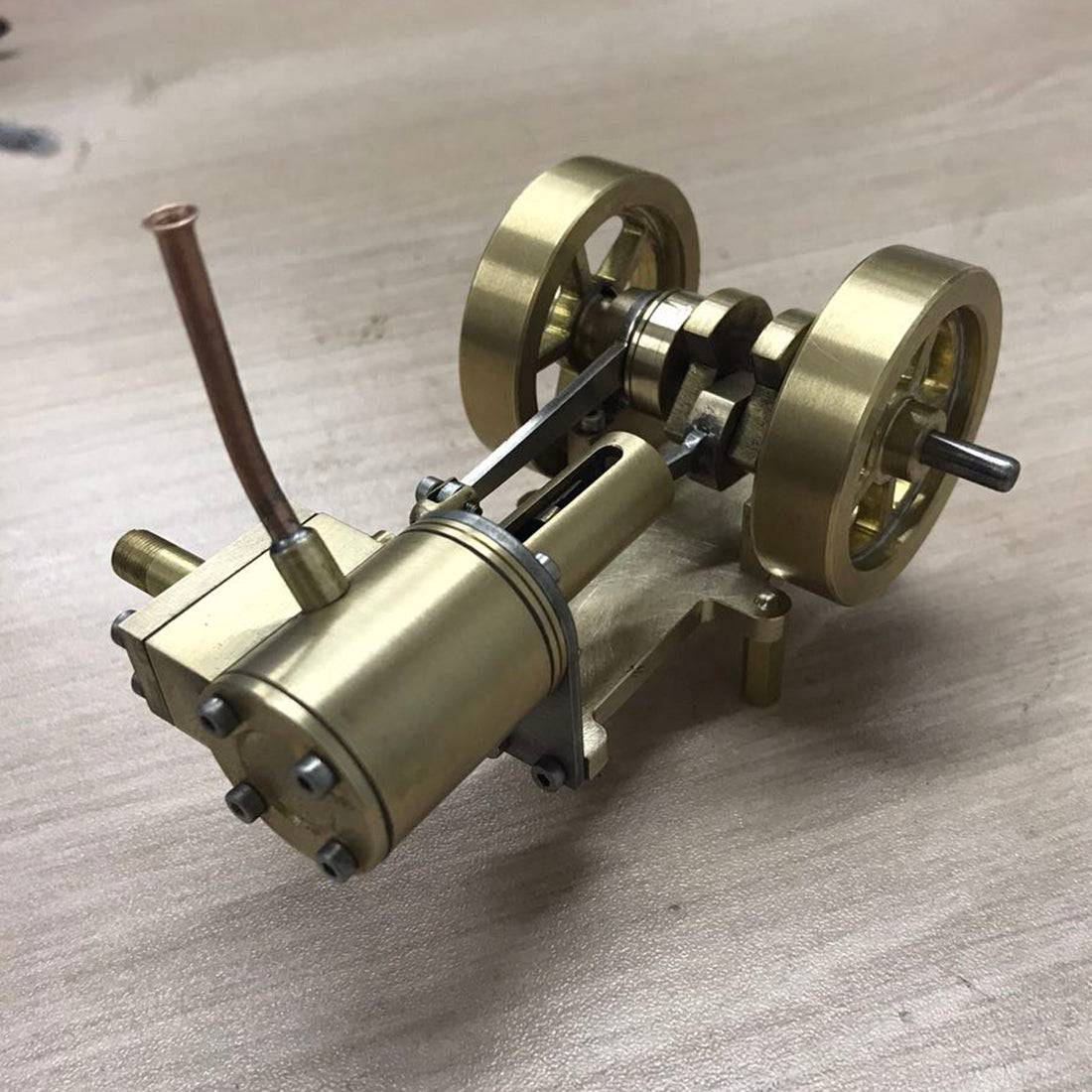 HelloWorld7-Tractor Head Shape Double Flywheel Steam Engine Model Without Boiler