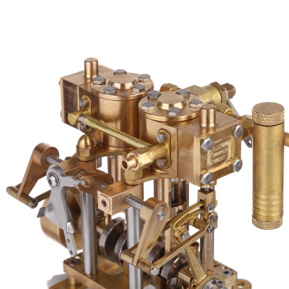 Mini Brass Double Cylinder Reciprocating Steam Engine Model Marine Power Physics Toy-helloworld7