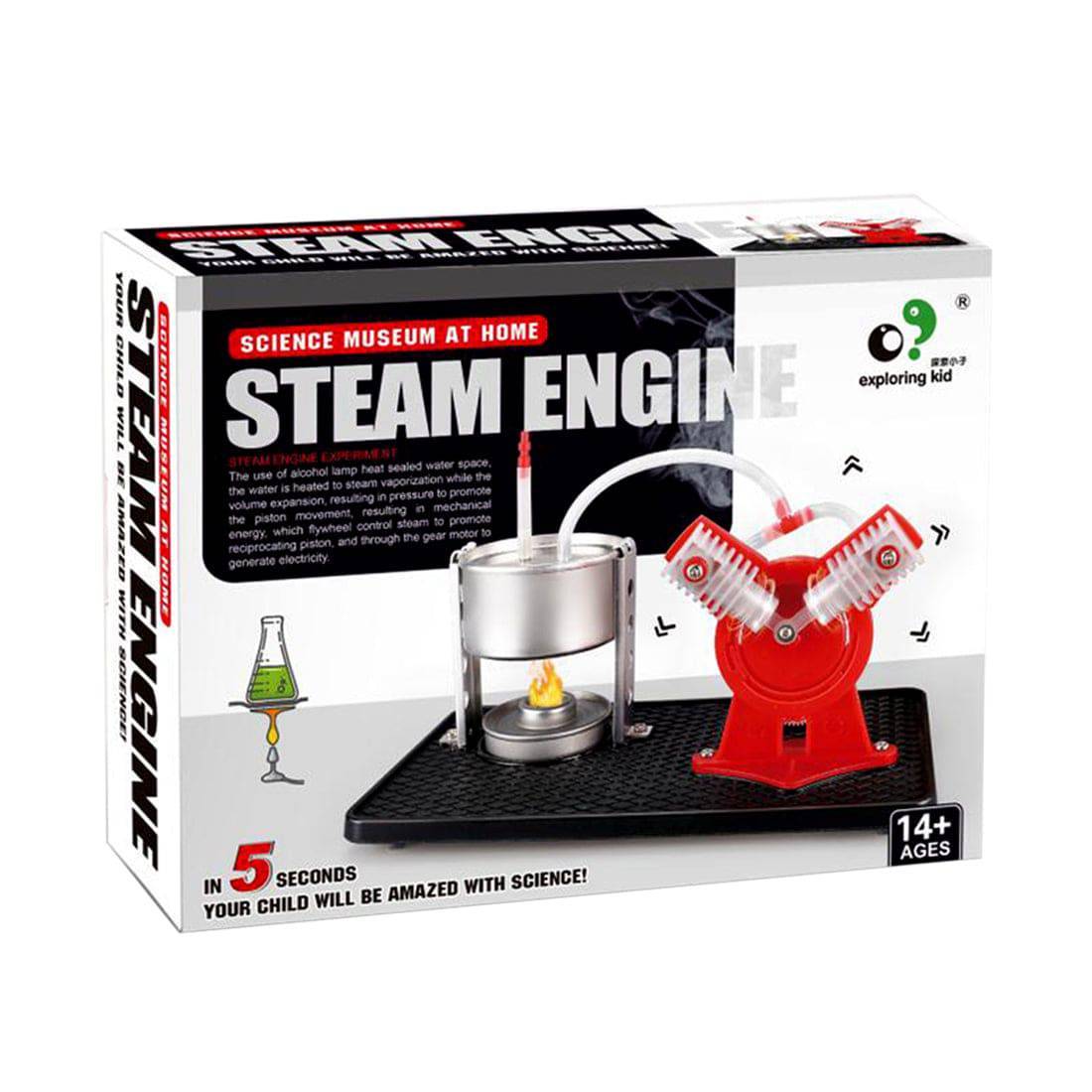 HelloWorld7-Twin Live Steam Engine Model Kit + led generator learning equipment