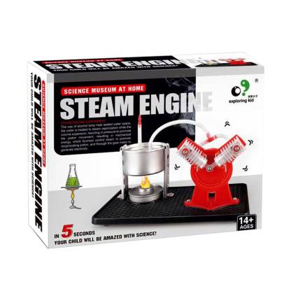 HelloWorld7-Twin Live Steam Engine Model Kit + led generator learning equipment