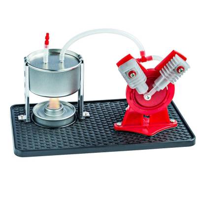 HelloWorld7-Twin Live Steam Engine Model Kit + led generator learning equipment