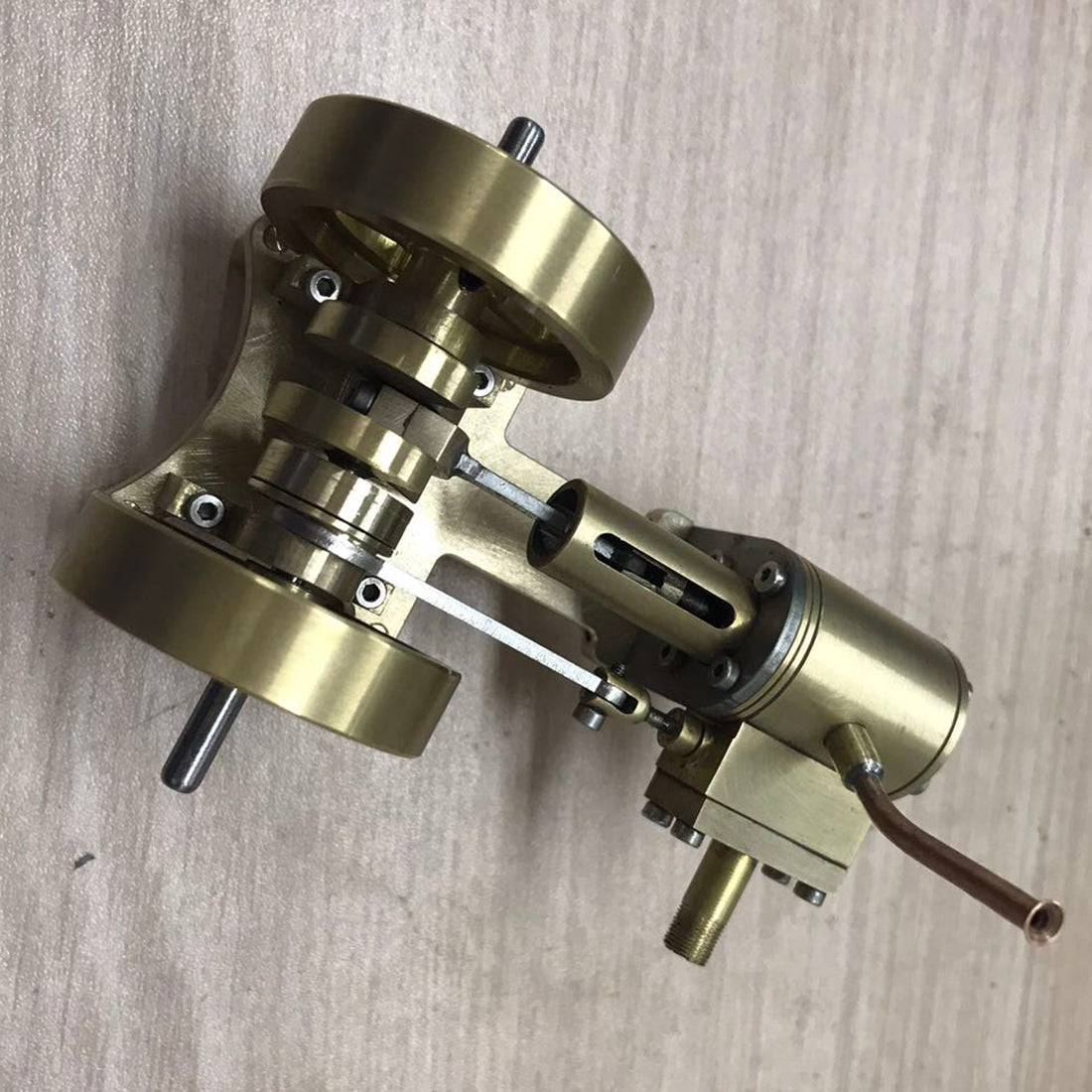 HelloWorld7-Tractor Head Shape Double Flywheel Steam Engine Model Without Boiler