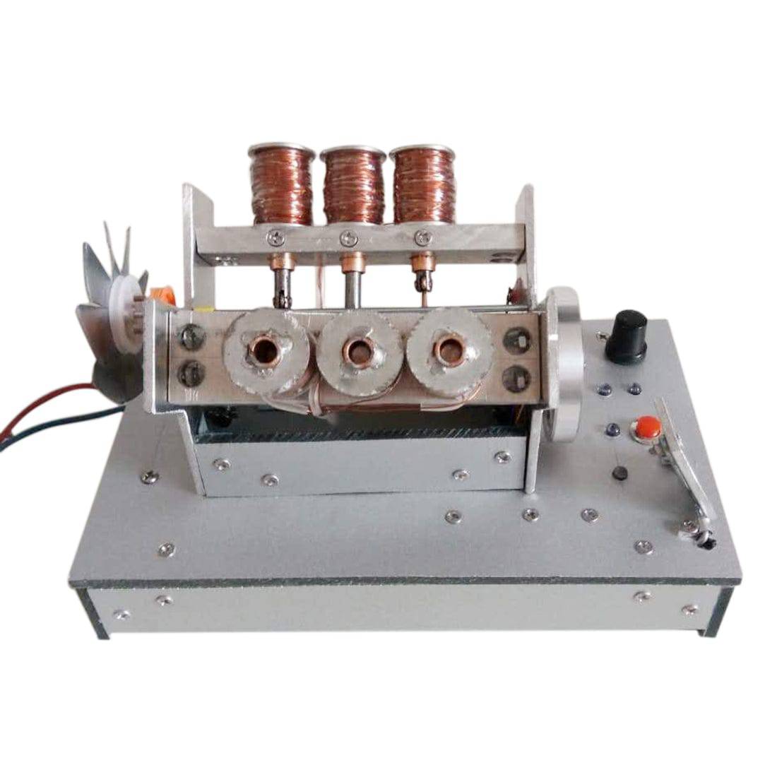 Metal V6 Electromagnetic Engine Model High Speed Solenoid Motor STEM Science Gift-helloworld7