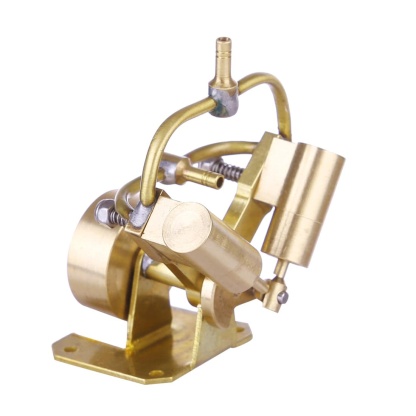 HelloWorld7-Mini Steam Engine Model V-shape Pure Copper Double Cylinder Engine Kit Creative Gift