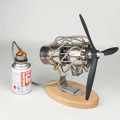 16 Cylinder Swash Plate Stirling Engine Model Metal Butane Powered Physics Art-helloworld7