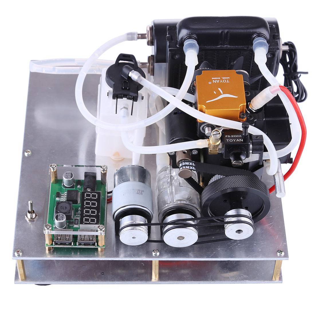 HelloWorld7-TOYAN General Methanol Gasoline Engine Model DIY Micro Water-cooled Generator Set