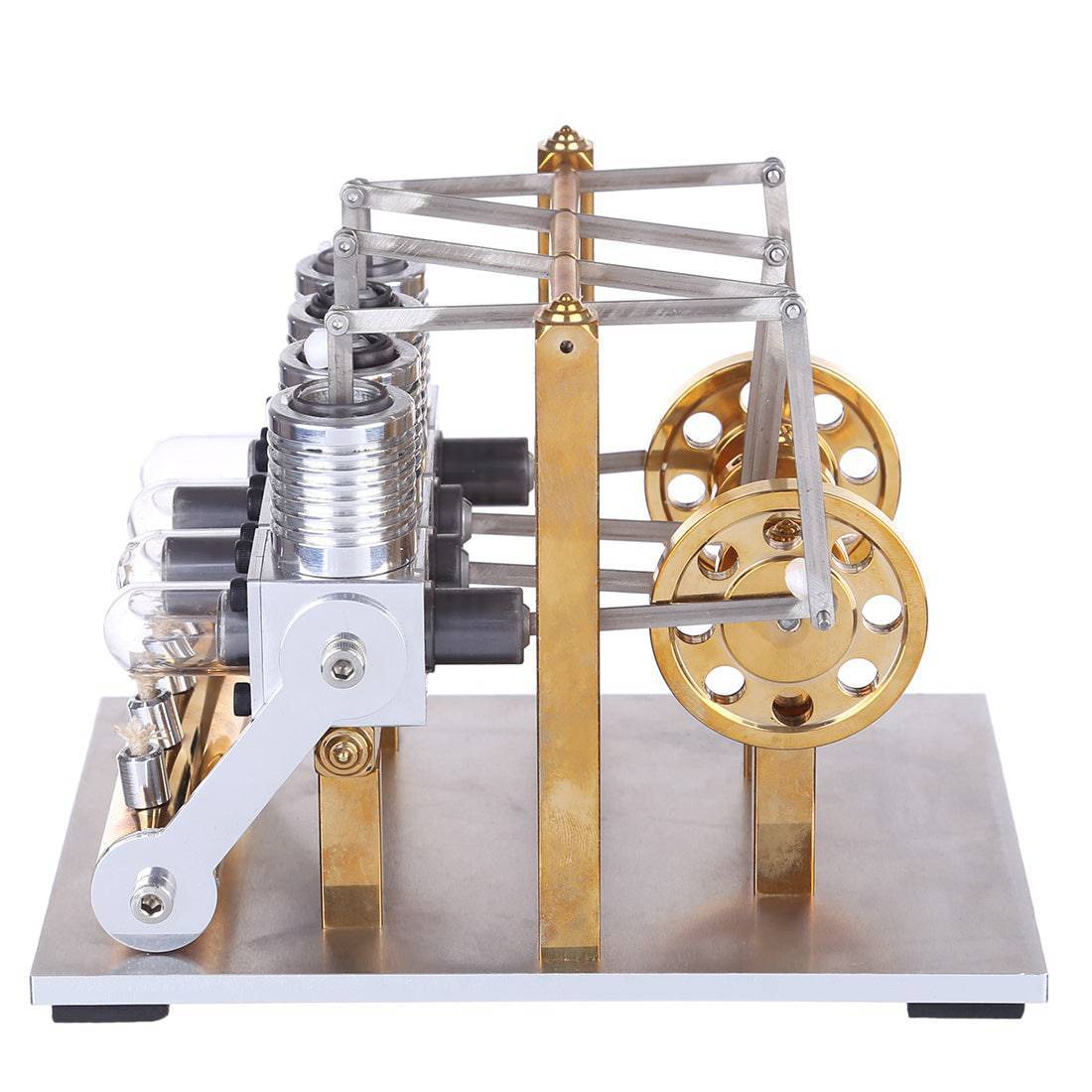 HelloWorld7-Stirling Engine Kit 4 Cylinder Row Balance Model Engine External Combustion Engine