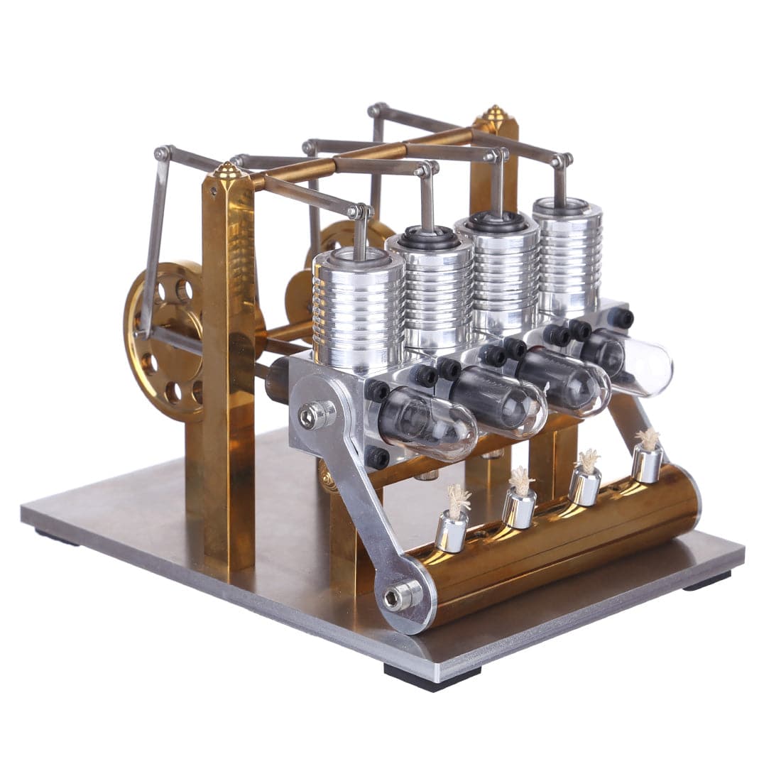 HelloWorld7-Stirling Engine Kit 4 Cylinder Row Balance Model Engine External Combustion Engine