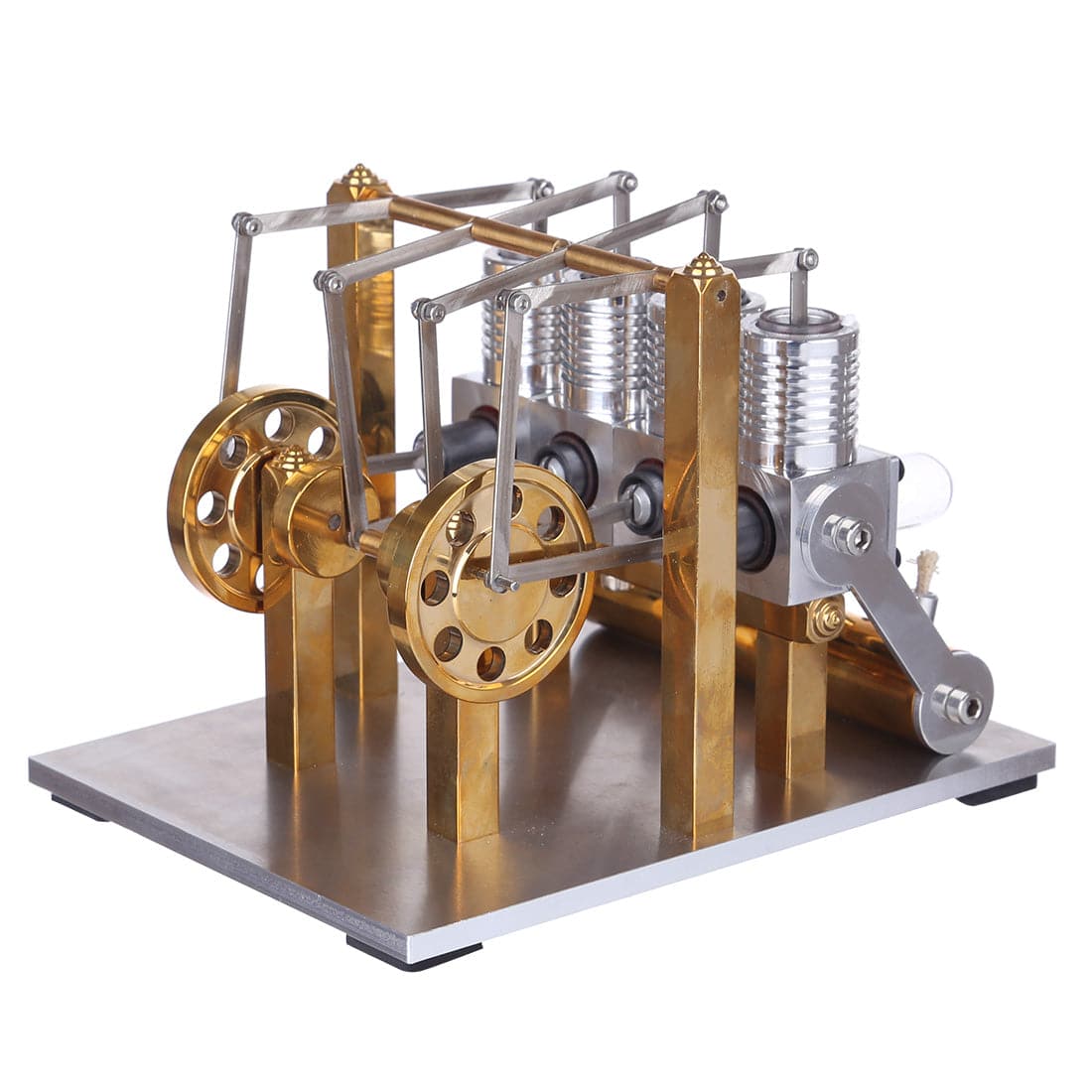 HelloWorld7-Stirling Engine Kit 4 Cylinder Row Balance Model Engine External Combustion Engine