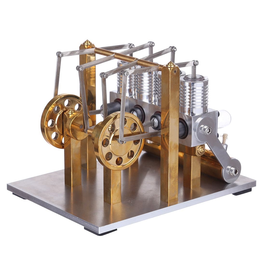 HelloWorld7-Stirling Engine Kit 4 Cylinder Row Balance Model Engine External Combustion Engine