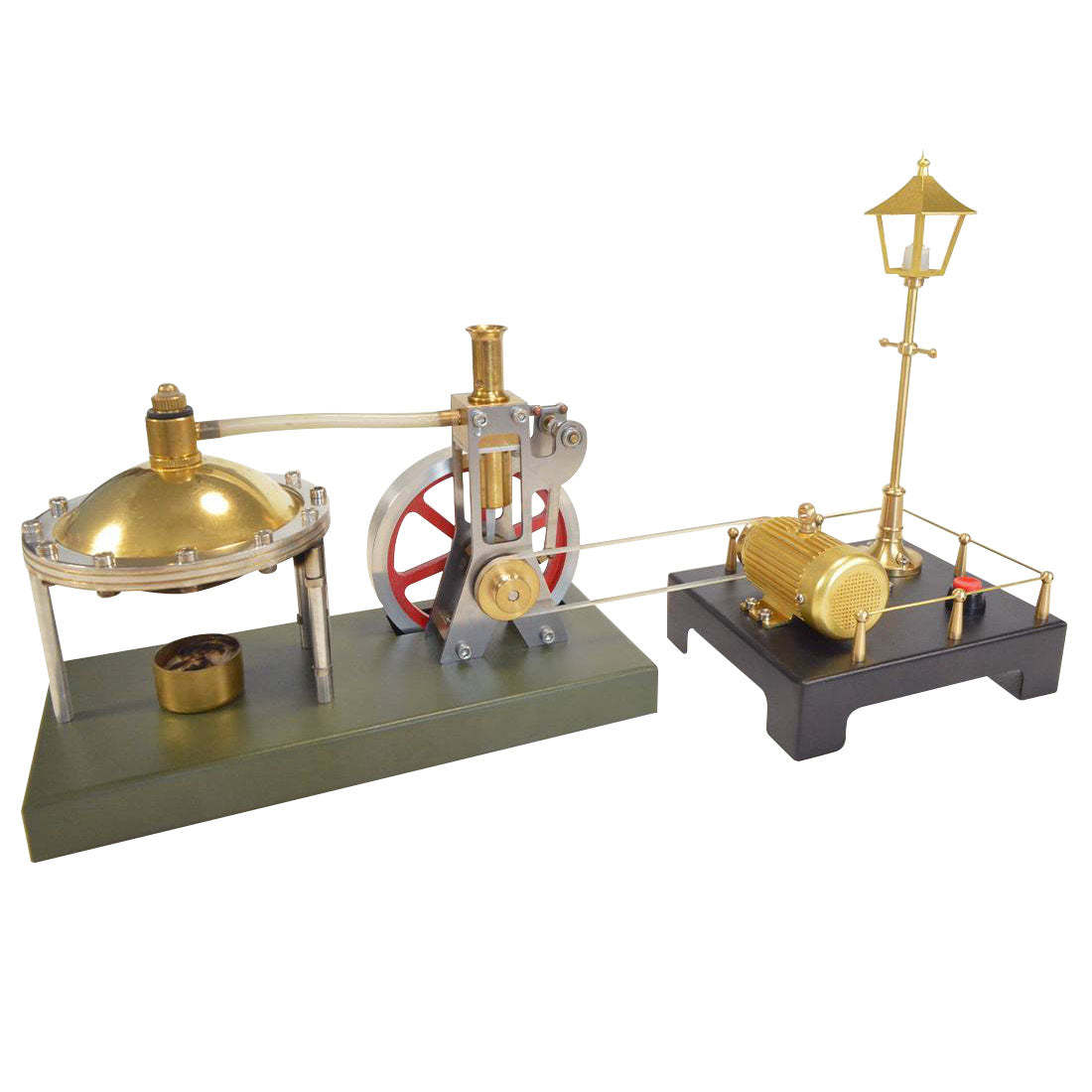 HelloWorld7-ENJOMOR Assembly Vertical Hero's Steam Engine Model with Boiler DIY KIT