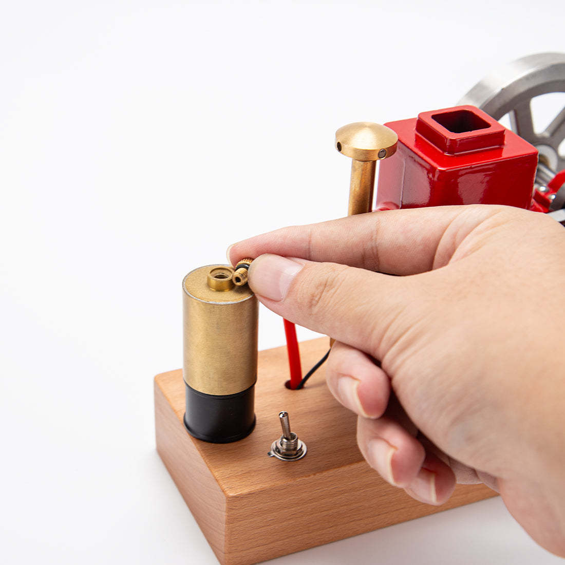 HelloWorld7-ENJOMOR 6cc Antique Red Hit and Miss Gas Engine Working Model