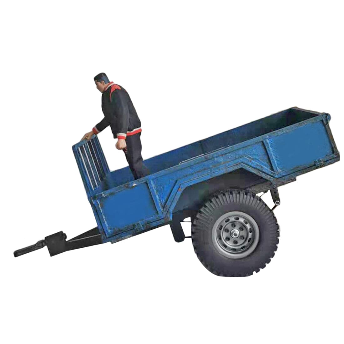 1/10 Scale RC Trailer Heavy Duty Flatbed Towing Carriage for RC Tractor Trucks and Crawler Models