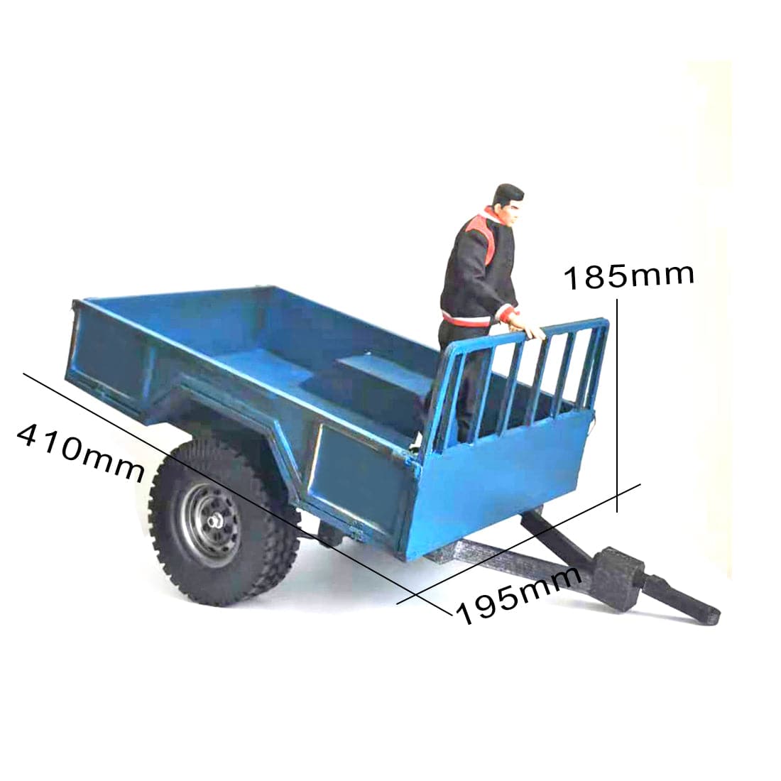 1/10 Scale RC Trailer Heavy Duty Flatbed Towing Carriage for RC Tractor Trucks and Crawler Models