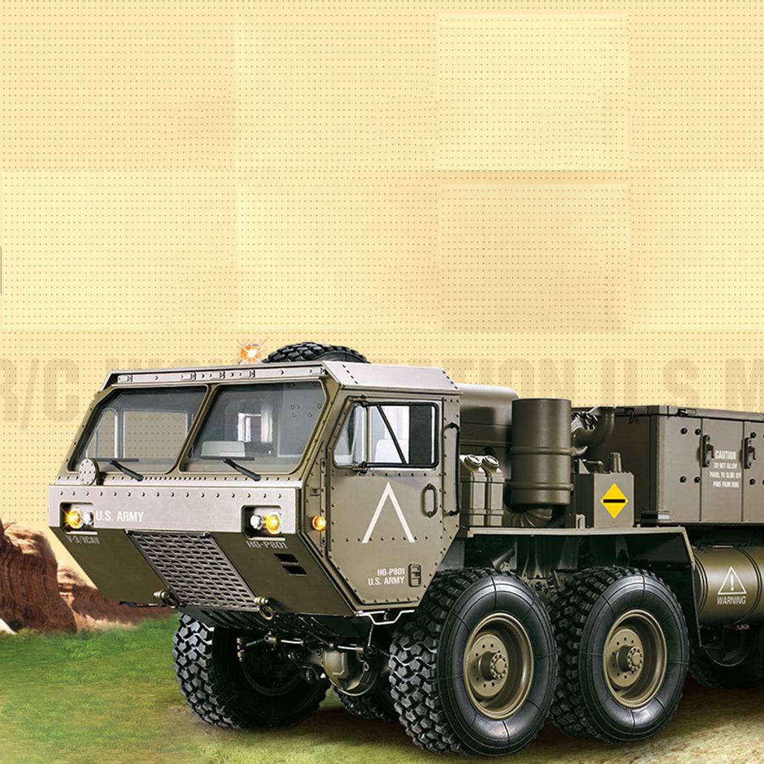 HG 1/12 Scale 8x8 RC Military Truck All-Terrain Off-Road Vehicle KIT