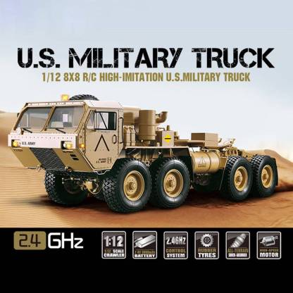 HG 1/12 Scale 8x8 RC Military Truck All-Terrain Off-Road Vehicle KIT