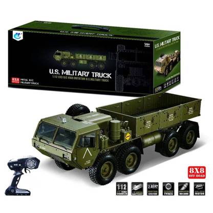 HG 1/12 Scale 8x8 RC Military Truck All-Terrain Off-Road Vehicle KIT
