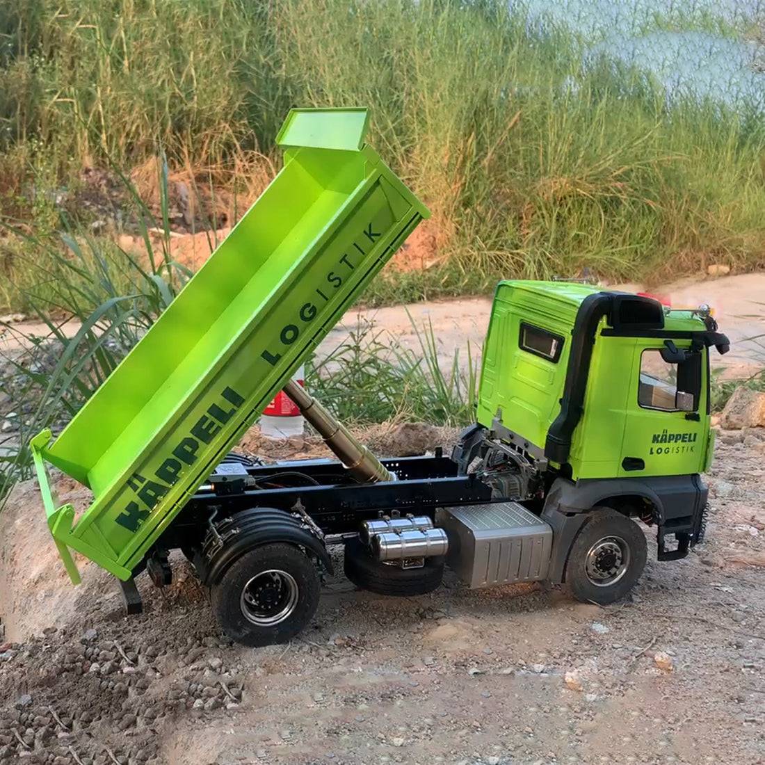 1/14 Scale 4x4 RC Dump Truck RTR Heavy Duty Hydraulic Dumper with Full Light and Sound System