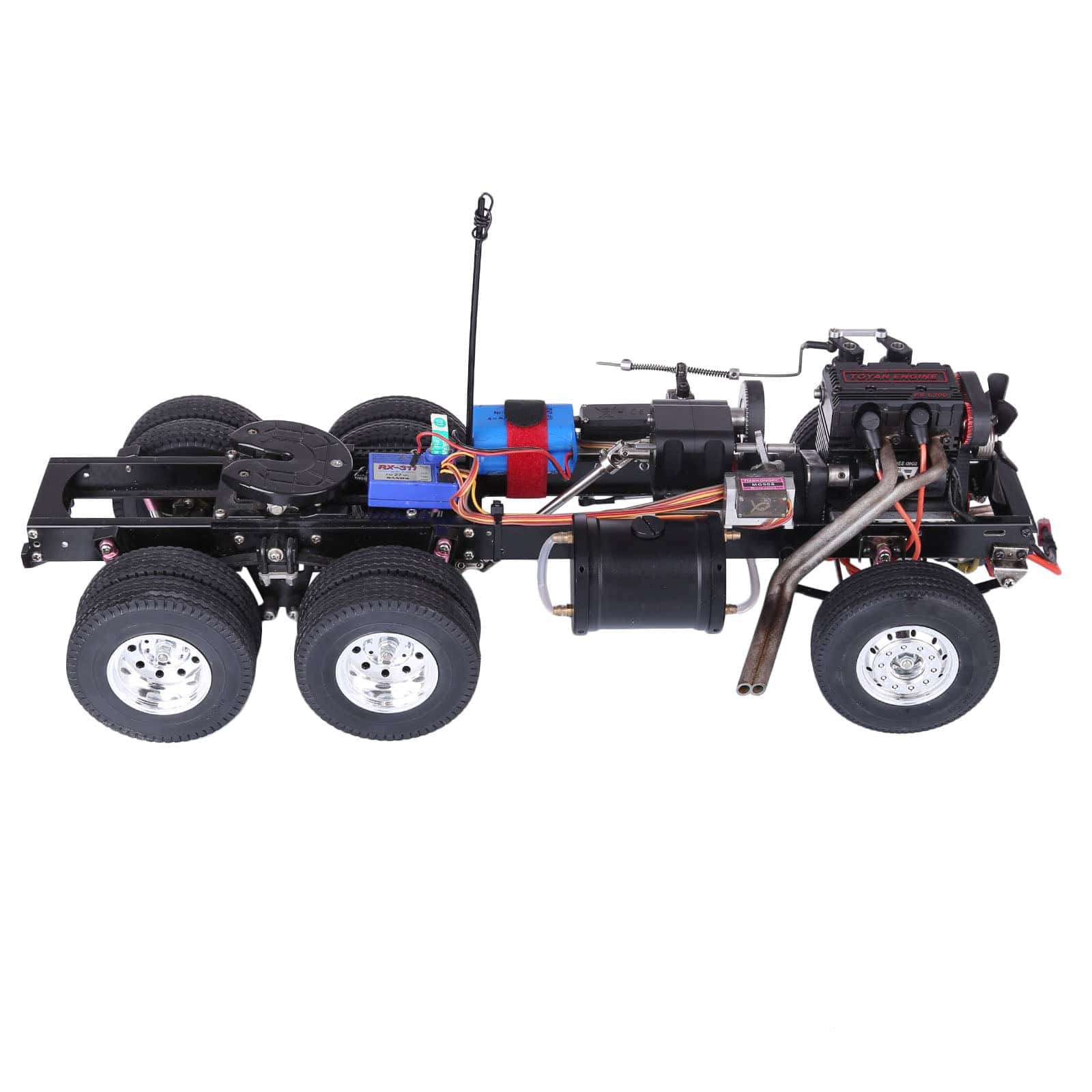 1/14 Scale RC Tractor Truck 6x4 3-Axle Assembly Kit with TOYAN FS-L200 Twin-Cylinder Nitro Engine