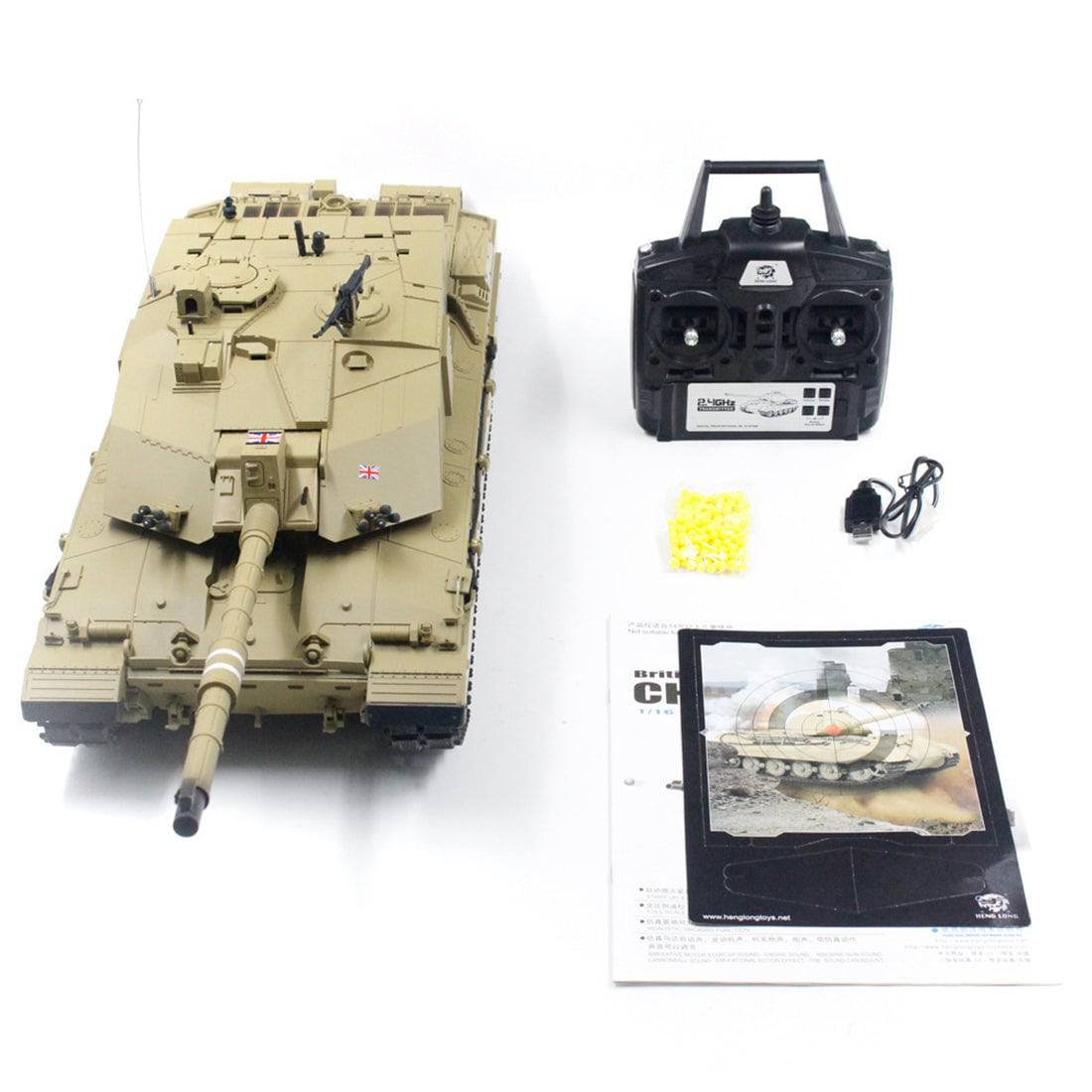 1/16 Scale British Challenger 2 RC Main Battle Tank with Smoke Sound & BB Shooting Function