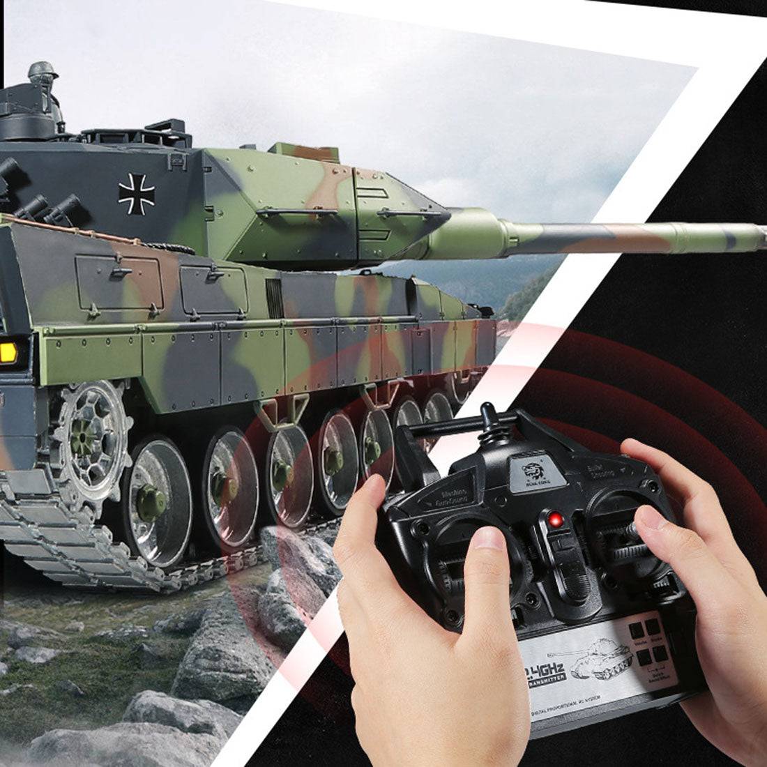 1/16 Scale German Leopard 2A6 RC Main Battle Tank Metal Ultimate Edition Smoke & Sound-helloworld7