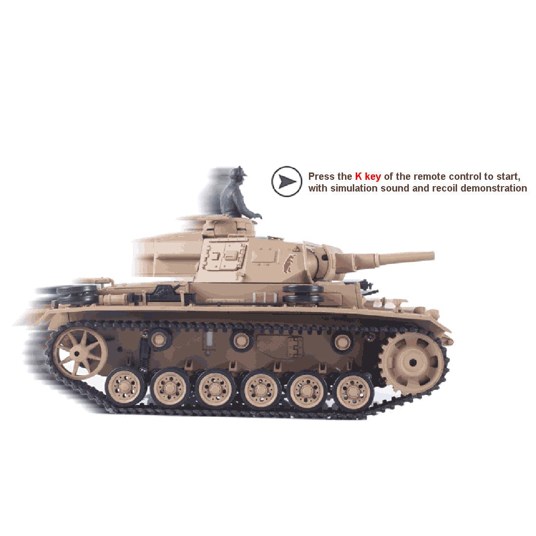 1/16 Scale German Panzer III H RC Tank Metal Ultimate Edition 6.0 System Smoke Sound-helloworld7