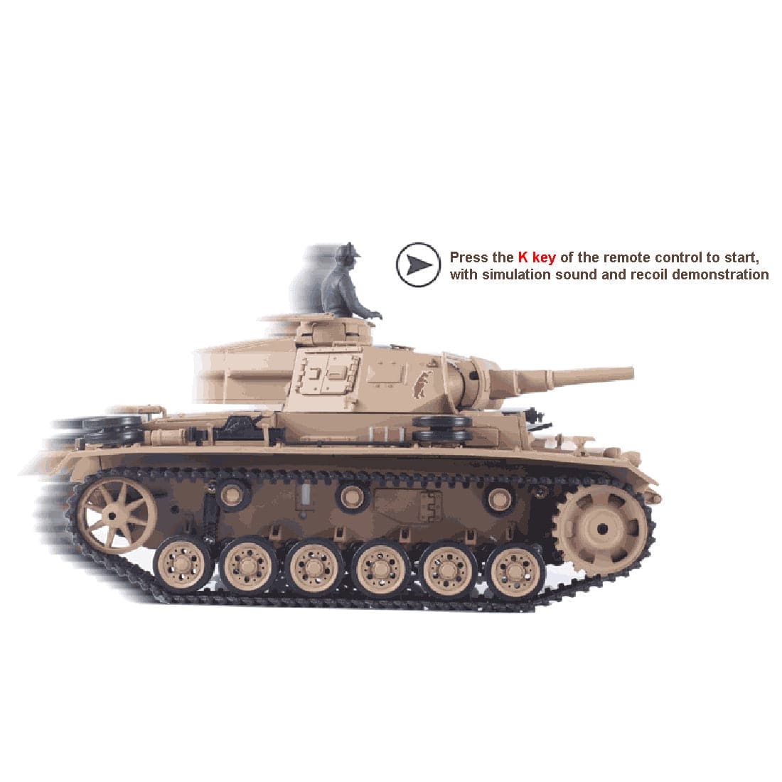 1/16 Scale German Panzer III H RC Tank Metal Ultimate Edition 6.0 System Smoke Sound-helloworld7