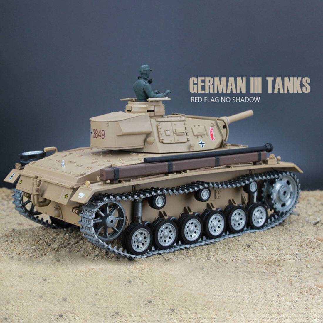 1/16 Scale German Panzer III H RC Tank Metal Ultimate Edition 6.0 System Smoke Sound-helloworld7