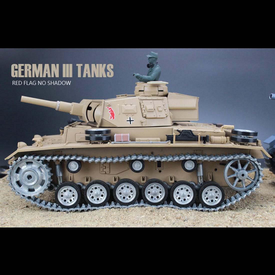 1/16 Scale German Panzer III H RC Tank Metal Ultimate Edition 6.0 System Smoke Sound-helloworld7