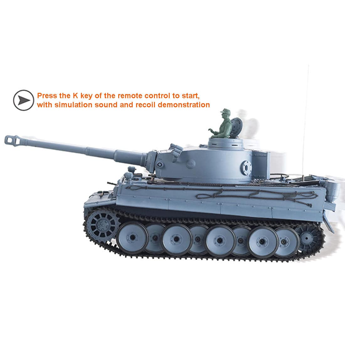 1/16 Scale German Tiger I Heavy RC Tank with Smoke Sound and BB Shooting Basic Edition