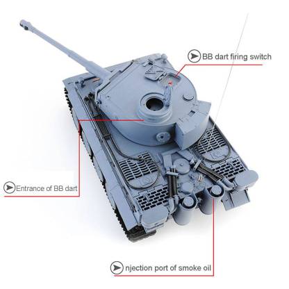 1/16 Scale German Tiger I Heavy RC Tank with Smoke Sound and BB Shooting Basic Edition-helloworld7