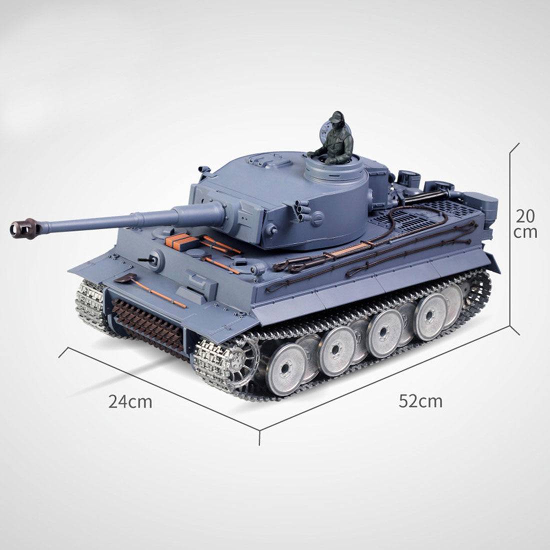1/16 Scale German Tiger I Heavy RC Tank with Smoke Sound and BB Shooting Basic Edition-helloworld7