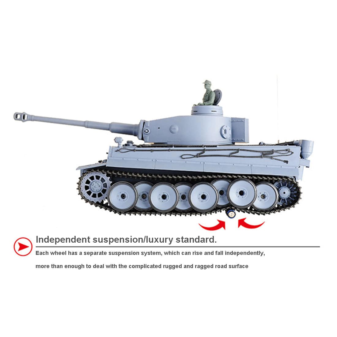1/16 Scale German Tiger I Heavy RC Tank with Smoke Sound and BB Shooting Basic Edition-helloworld7