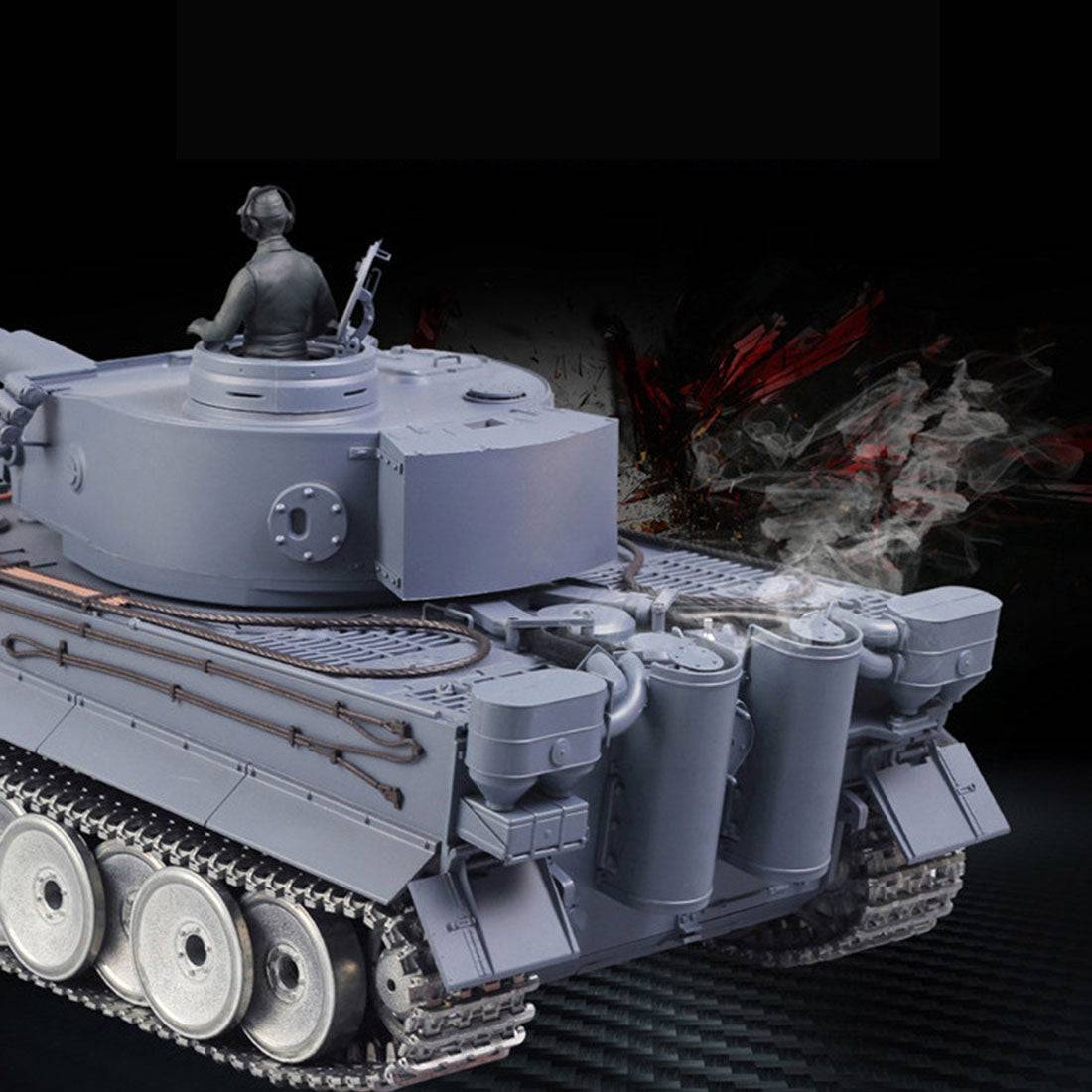 1/16 Scale German Tiger I Heavy RC Tank with Smoke Sound and BB Shooting Basic Edition-helloworld7