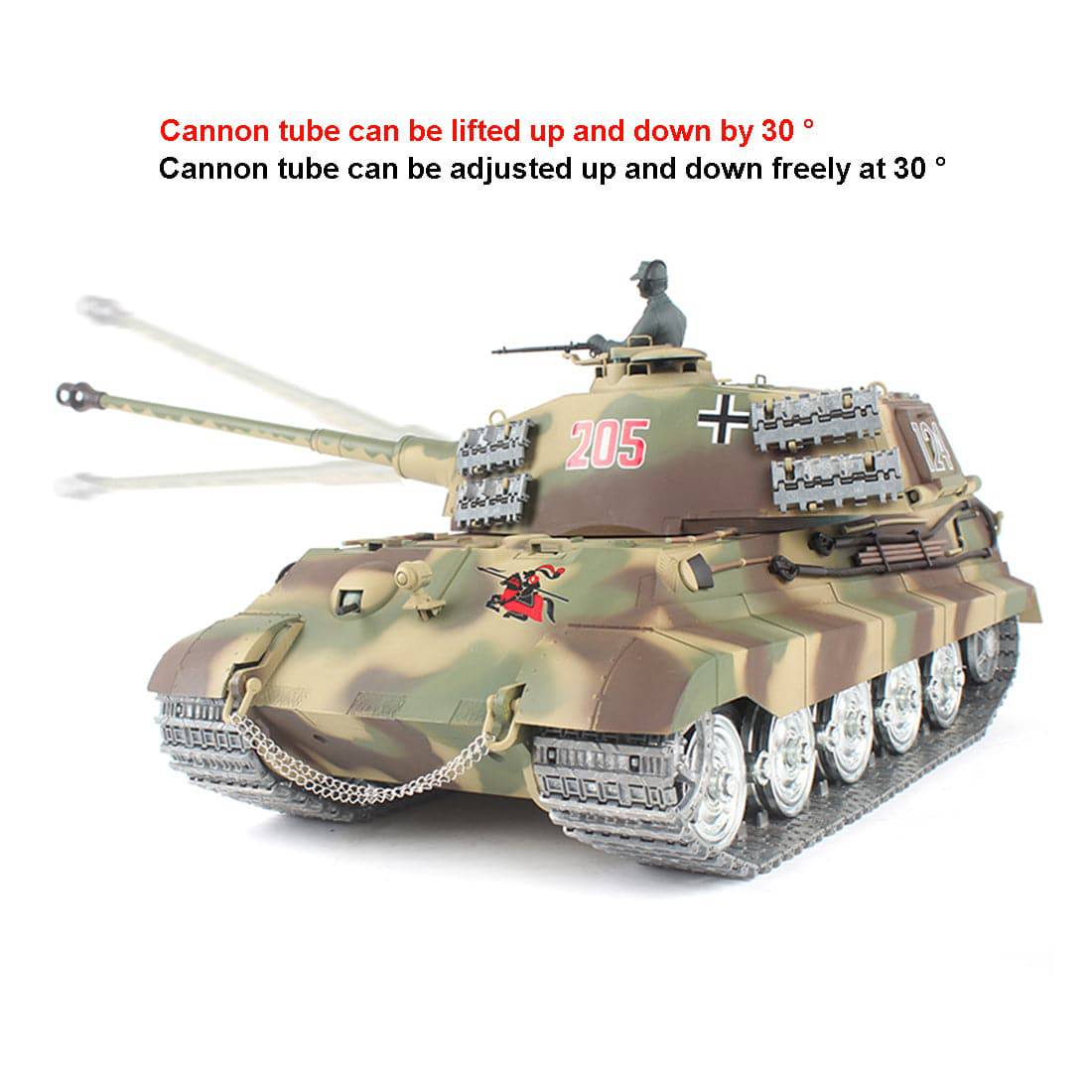 1/16 Scale RC Tiger King Heavy Tank Ultimate Metal Edition with Sound Smoke IR Battle System