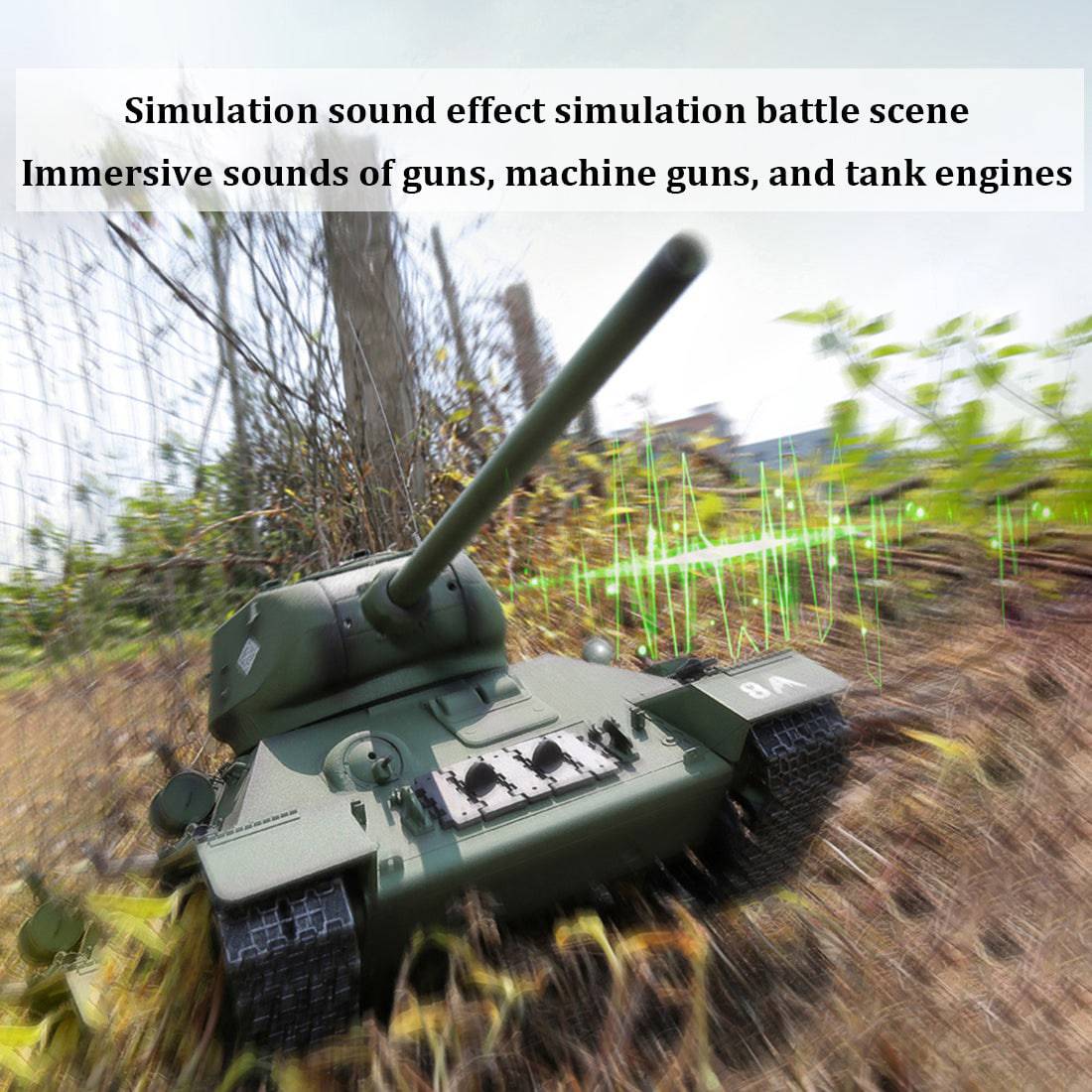 1/16 Scale Soviet T-34/85 RC Tank Metal Upgraded Edition with Smoke Sound & BB Shooting-helloworld7